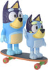 BLUEY - 2 pack figurines - Skateboarding with Bluey and Bandit - On clearance