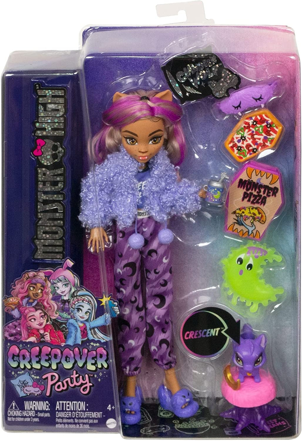 Monster High - Creepover Party - Clawdeen Wolf Doll with Pet Cat Crescent