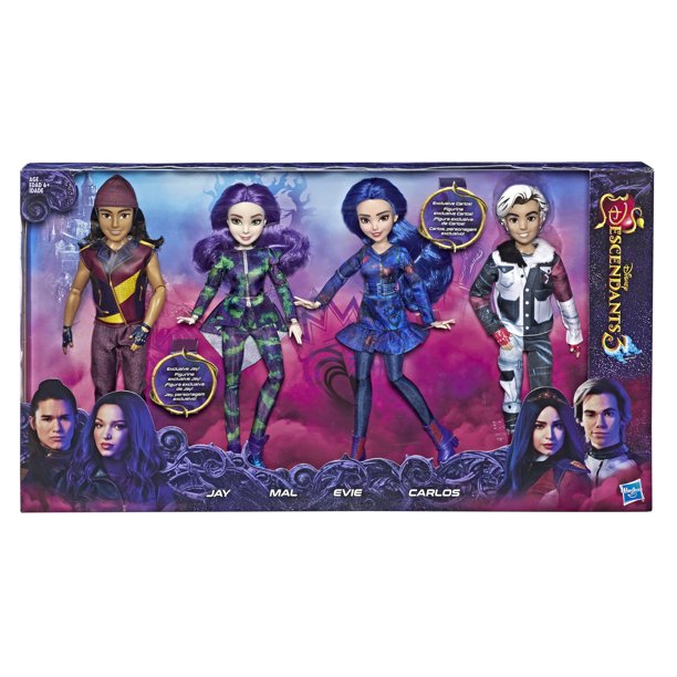 Disney Descendants Isle of the Lost Doll 4 Pack Includes MAL JAY CARLOS And Evie