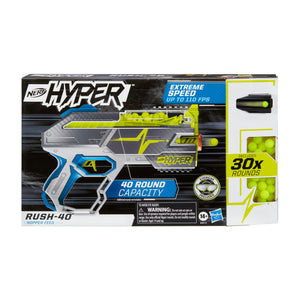 Nerf Hyper - Rush-40 Pump-Action Blaster and 30 Nerf Hyper Rounds rival
