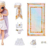 RAINBOW HIGH -  Pacific Coast Iridescent MARGOT DE PERLA White(Iridescent White) Fashion Doll with interchangeable legs - on clearance