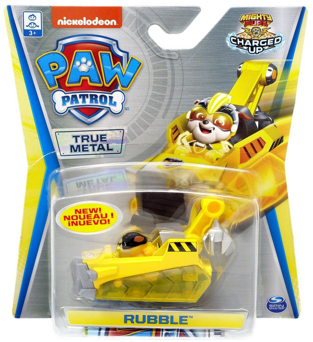 Paw Patrol CHARGED UP Rubble Bulldozer Diecast 1:55 Scale