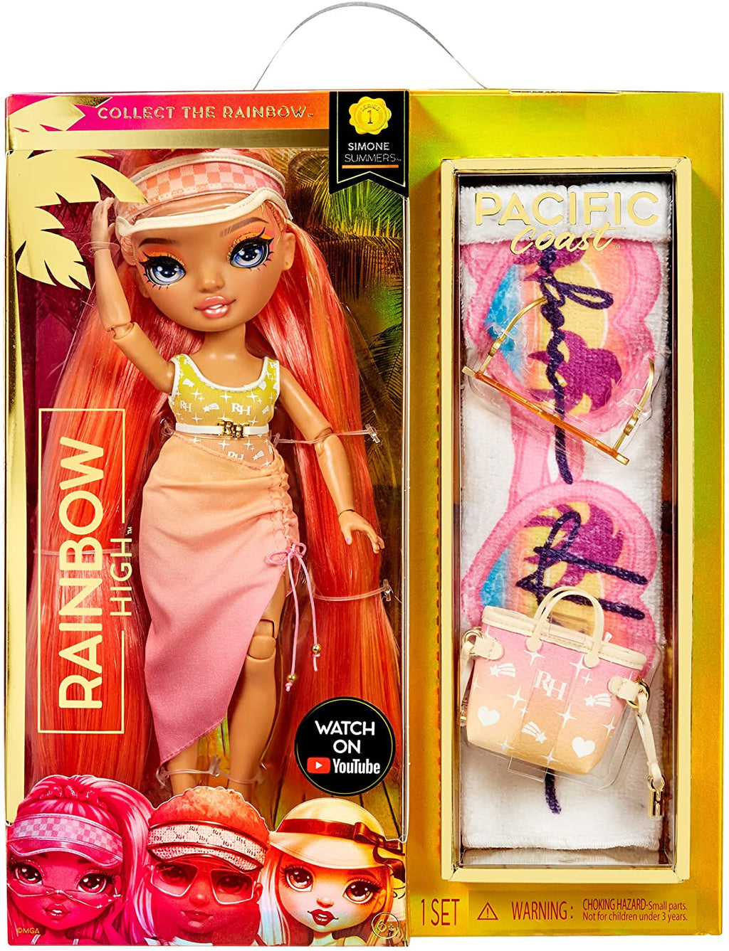 RAINBOW HIGH -  Pacific Coast SIMONE SUMMERS (Light Pink) Fashion Doll with interchangeable legs