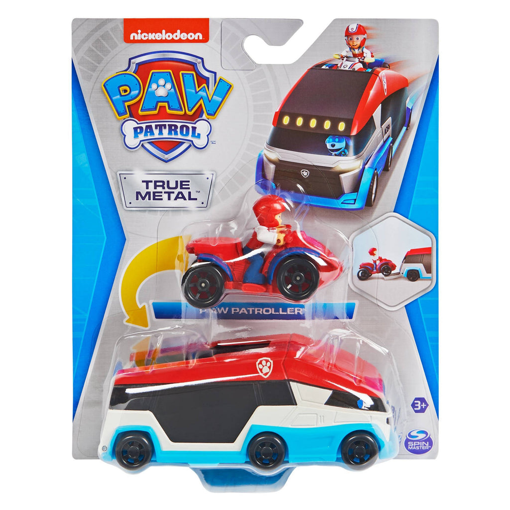 Paw Patrol TRUE METAL Paw Patroller Team Vehicle with 1:55 Scale Ryder ATV