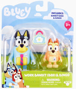 BLUEY - Work Bandit (DAD) & Bingo - 2pk figurines - on clearance