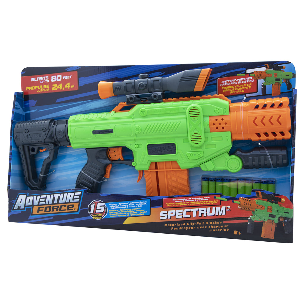 DART ZONE - ADVENTURE FORCE - SPECTRUM Motorized Clip-fed Blaster- ( nerf rival )