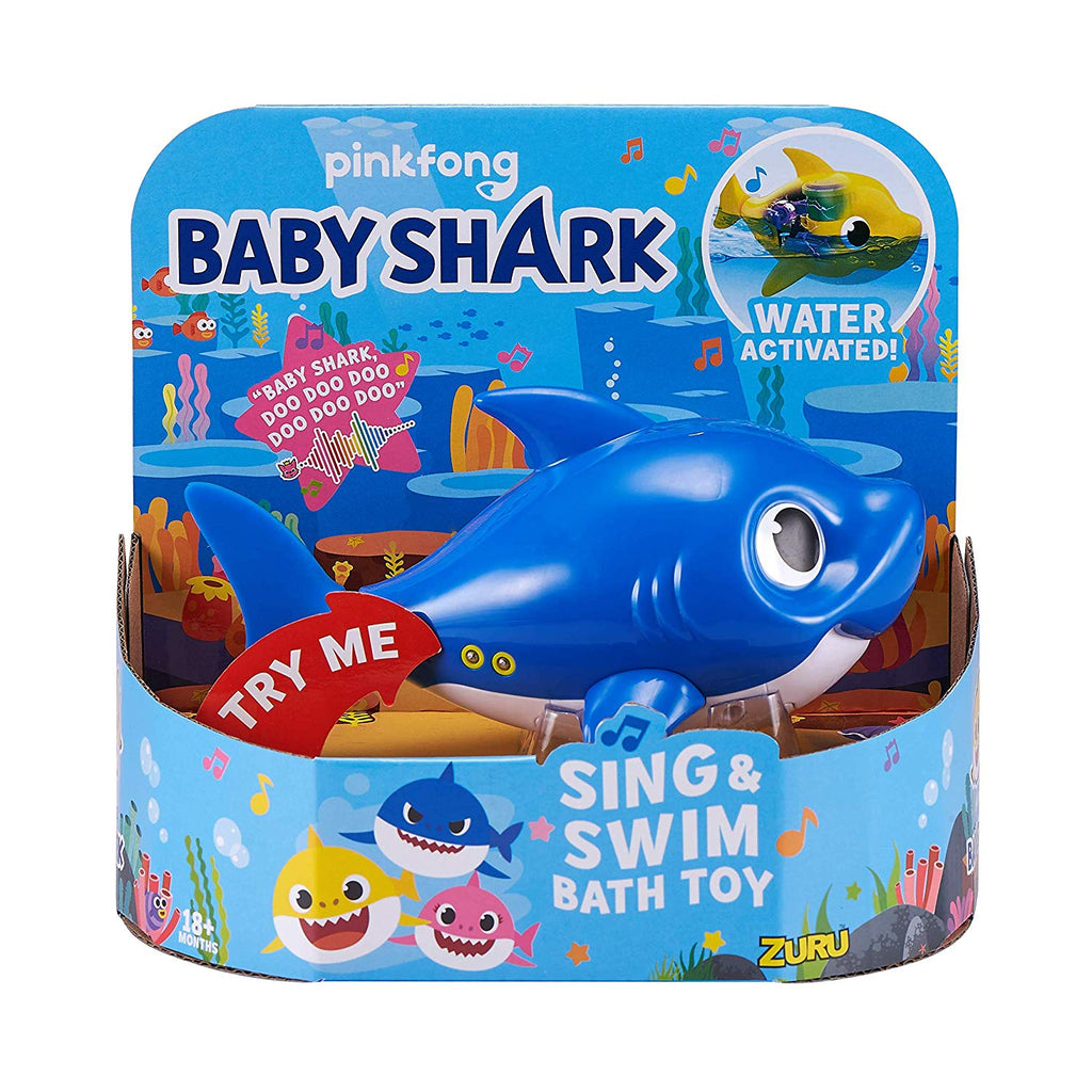 Robo Alive - BABY SHARK - Daddy shark BLUE Sing & Swim Bath Toy