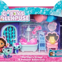 Gabby's Dollhouse - Primp and Pamer Bathroom with Mercat Figure, 3 accessories , 3 furniture and 2 Deliveries - ON CLEARANCE