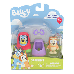 BLUEY - 2 pack figurines - GRANNIES with Bluey & Bingo