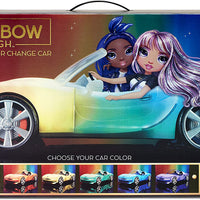 RAINBOW HIGH -  Color (colour) Change Car - Convertible Vehicle . 8-in-1 Light-up Multicolor Changing Car with Wheels That Move, Working Seat Belts and Steering Wheel. Car fits 2 Fashion Dolls