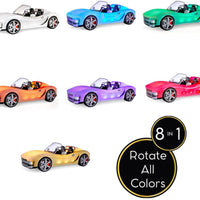 RAINBOW HIGH -  Color (colour) Change Car - Convertible Vehicle . 8-in-1 Light-up Multicolor Changing Car with Wheels That Move, Working Seat Belts and Steering Wheel. Car fits 2 Fashion Dolls