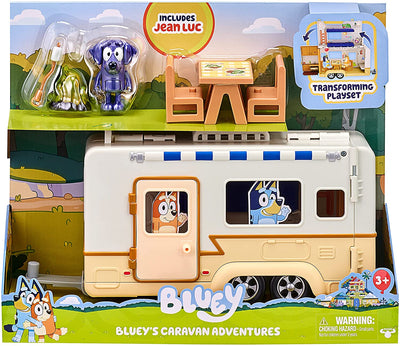 BLUEY - Caravan Adventure Playset with 2.5 inch Jean Luc Figurine - on clearance