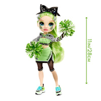 RAINBOW HIGH -  CHEER JADE HUNTER - Green Fashion Doll with Pom Poms, Cheerleader Doll