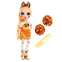 RAINBOW HIGH -  CHEER POPPY ROWAN - Orange Fashion Doll with Pom Poms, Cheerleader Doll