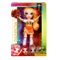 RAINBOW HIGH -  CHEER POPPY ROWAN - Orange Fashion Doll with Pom Poms, Cheerleader Doll