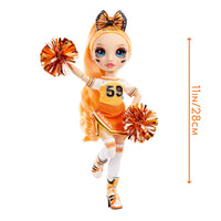 RAINBOW HIGH -  CHEER POPPY ROWAN - Orange Fashion Doll with Pom Poms, Cheerleader Doll