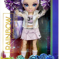 RAINBOW HIGH -  CHEER Violet Willow - Purple Fashion Doll with Pom Poms, Cheerleader Doll