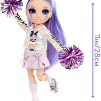 RAINBOW HIGH -  CHEER Violet Willow - Purple Fashion Doll with Pom Poms, Cheerleader Doll