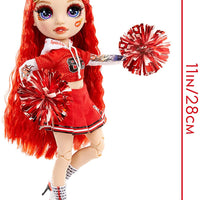 RAINBOW HIGH -  CHEER RUBY ANDERSON - Red Fashion Doll with Pom Poms, Cheerleader Doll
