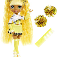 RAINBOW HIGH -  CHEER SUNNY MADISON - Yellow Fashion Doll with Pom Poms, Cheerleader Doll
