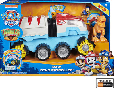 Paw Patrol - Dino Rescue - Dino Patroller Motorized Team Vehicle with Exclusive Chase and T. Rex Figures