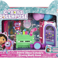 Gabby's Dollhouse - Groovy Music Room with Daniel James Catnip Figure, 2 Accessories, 2 Furniture Pieces and 2 Deliveries