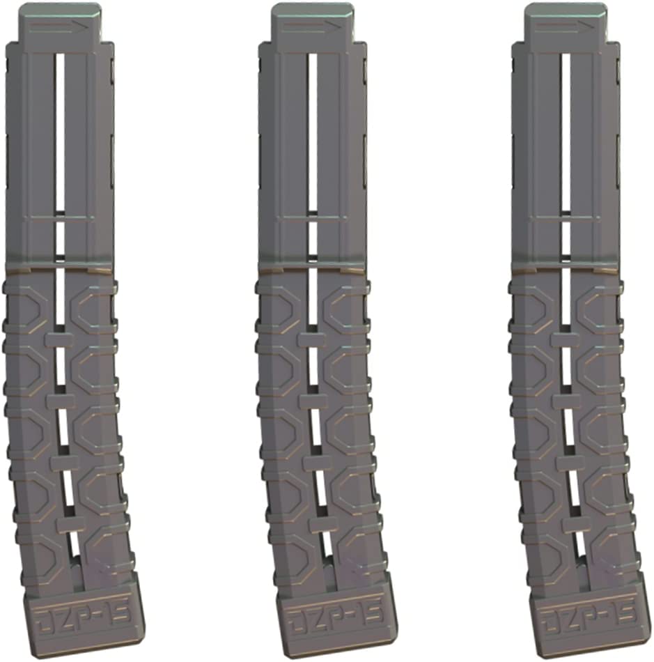 DART ZONE & Adventure force - Pro-Series 15-Round Half-Length Dart Magazine 3-Pack , Gray