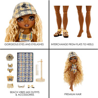 RAINBOW HIGH -  Pacific Coast HARPER DUNE (Light Yellow) Fashion Doll with interchangeable legs - on clearance