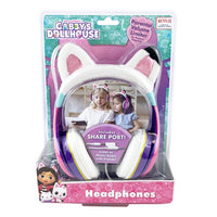 Gabby's Dollhouse -  Wired Headphones with Share Port and Parental Volume Limiter to Protect Sensitive Hearing