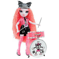 SHADOW HIGH - ( rainbow high ) - Vision Dolls - Mara Pinkett (Neon Pink) with 2 Complete Mix & Match outfits + Music Assessories