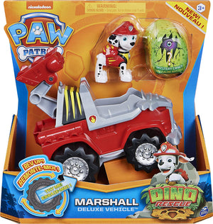 Paw Patrol - Dino Rescue - Marshall's Deluxe Rev Up Vehicle with Mystery Dinosar Figure - on clearance