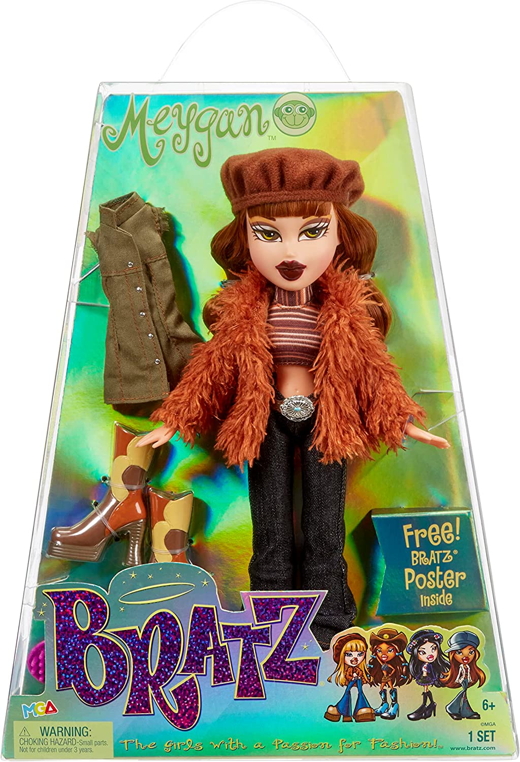 Bratz Dolls - Series 2 Reproduction 2022 Doll - MEYGAN Fashion doll with 2 outfits