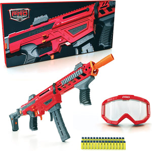 DART ZONE PRO -Series MK-1.2 Dart Blaster , 90 - Degree Shoulder Stock Toy Foam Blaster , 30 Half-length dartz Toy Dart Blaster