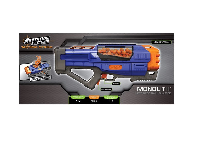 DART ZONE ( Adventure Force ) -  Monolith Automatic Ball Blaster with 40 Rounds - Compatible with Nerf Rival and Nerf Hyper Rounds