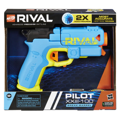 Nerf Rival - PILOT XXIII-100 Nerf Blaster, 2 Nerf Rival Accu-Rounds, Break-Barrel Load, T-Bar Priming, 90 FPS