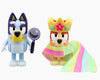 BLUEY - Queens Bingo & Bluey 2pk figurines - on clearance