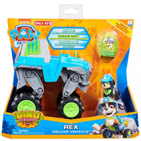 Paw Patrol -  Dino Rescue - REX's Deluxe Rev Up Vehicle with Mystery Dinosaur Figure