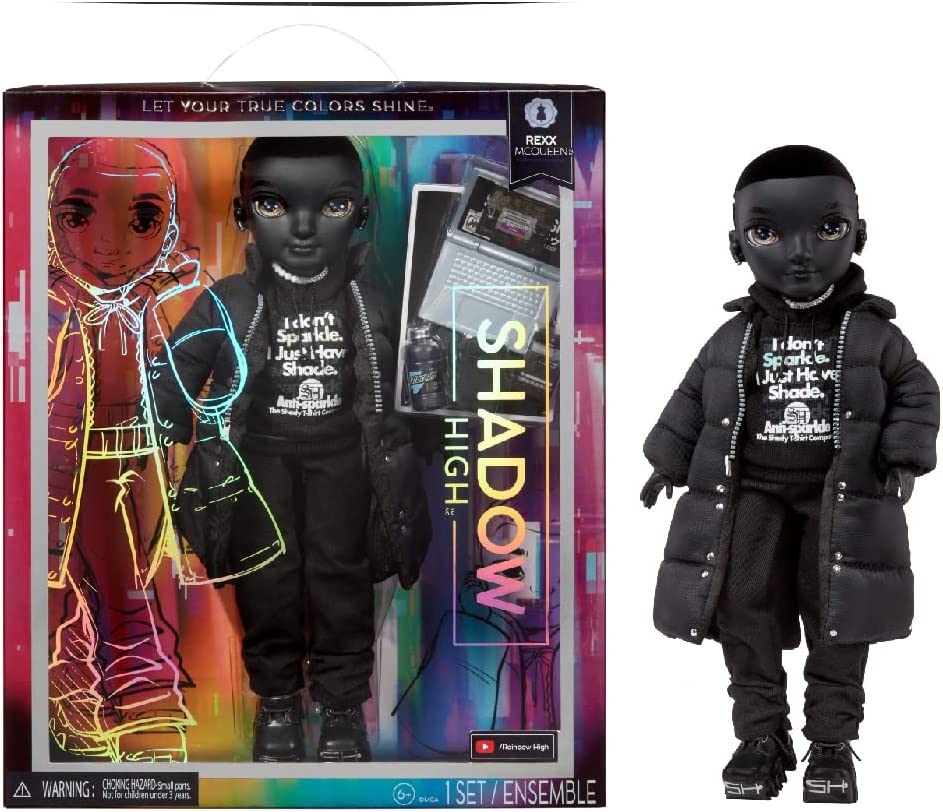 SHADOW HIGH - Rexx McQueen - Black Color Fashion Doll. Fashionable Outfit & 10+ colorful Play Accessories - on clearance