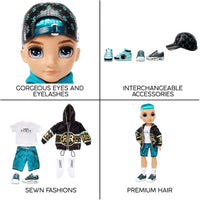 RAINBOW HIGH -  River Kendall- TEAL BOY Fashion Doll with 2 Complete Mix & Match outfits