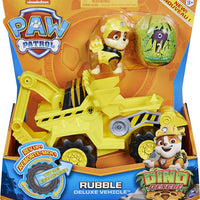 Paw Patrol - Dino Rescue - Rubble's Deluxe Rev Up Vehicle with Mystery Dinosar Figure