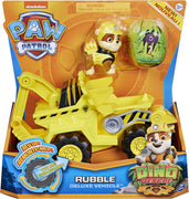 Paw Patrol - Dino Rescue - Rubble's Deluxe Rev Up Vehicle with Mystery Dinosar Figure