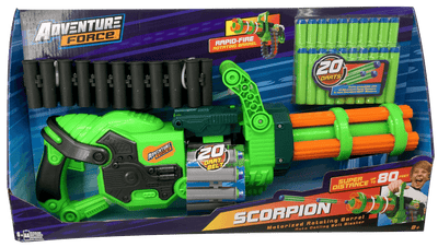 DART ZONE - ADVENTURE FORCE - Scorpion Rotating Barrel Auto Gatling Dart Blaster