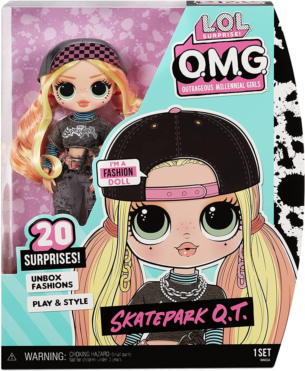 L.O.L LOL Surprise - OMG Skatepark Q.T. Fashion Doll with 20 Surprises