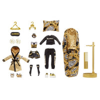 RAINBOW HIGH -  Slumber Party MARISA GOLDING - Gold fashion doll and playset with 2 outfits to mix & match Sleeping Bag and sleepover doll