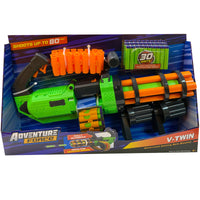 DART ZONE - ADVENTURE FORCE - V-TWIN Motorized Gatling Belt Dart Blaster  - ( nerf rival )