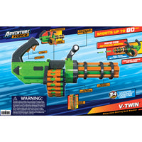 DART ZONE - ADVENTURE FORCE - V-TWIN Motorized Gatling Belt Dart Blaster  - ( nerf rival )